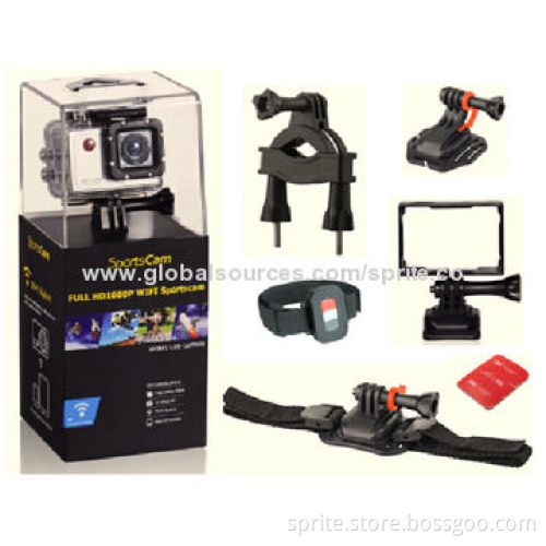 Wi-Fi Full HD 1,080P Sports Camera, 50 Meters Waterproof Function, Compatible with GoPro Accessories